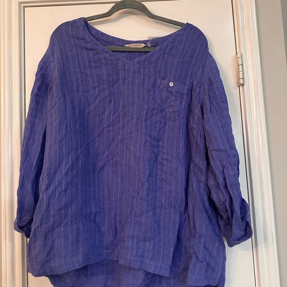 Soft Surroundings Indigo Blouse with Pocket - Picture 4 of 6